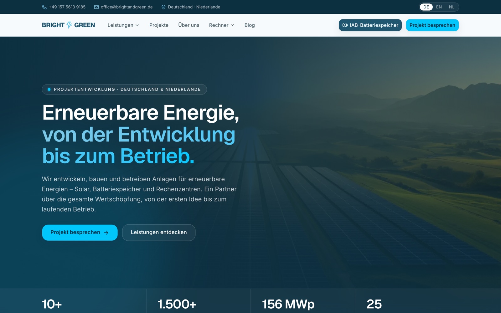 Startseite von Bright & Green
